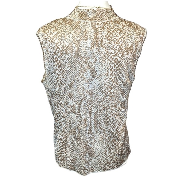 St. John Animal Print Mock Turtleneck Blouse - Picture 4 of 5